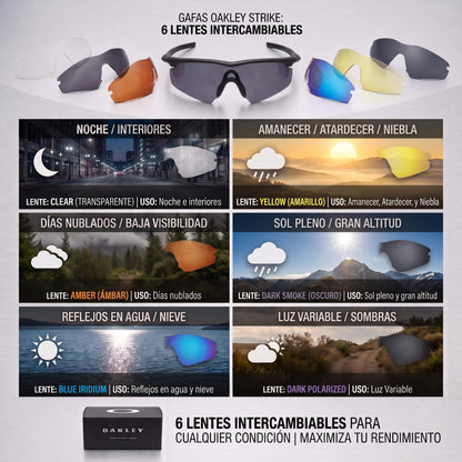 Kit Gafas Deportivas OKL Strike – 6 Lentes Intercambiables + Estuche Rígido
