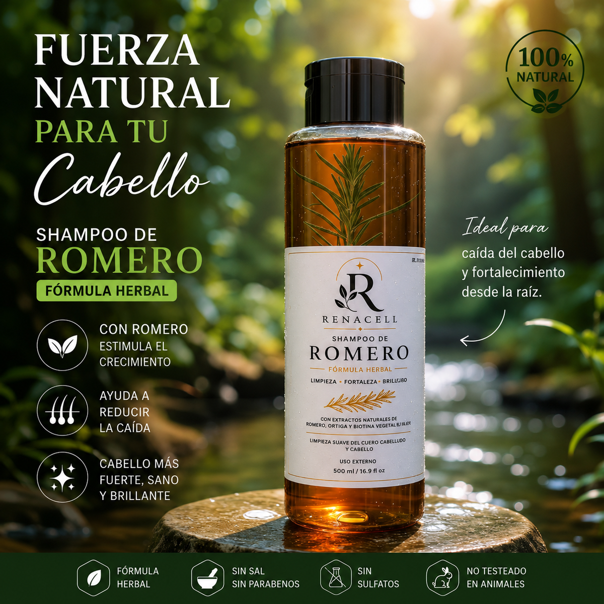 SHAMPOO DE ROMERO NATURAL RENACELL