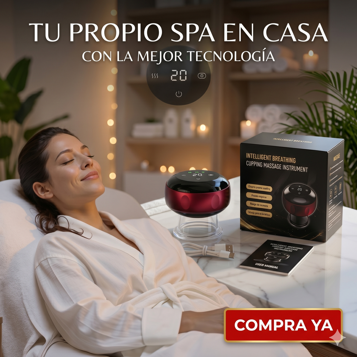 INTELLIGENT BREATHING, VENTOSA DE MASAJE INTELIGENTE