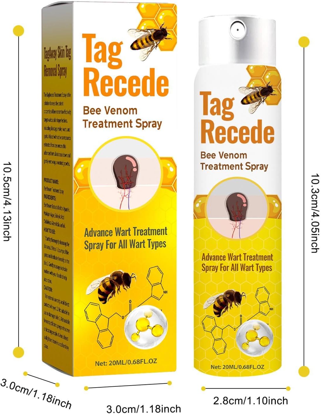 SPRAY TAG RECEDE, PIEL SIN VERRUGAS
