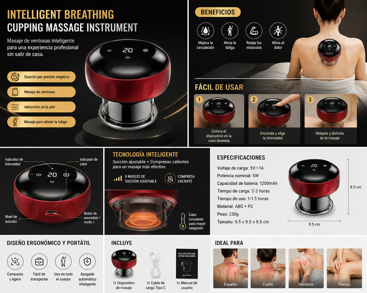 INTELLIGENT BREATHING, VENTOSA DE MASAJE INTELIGENTE